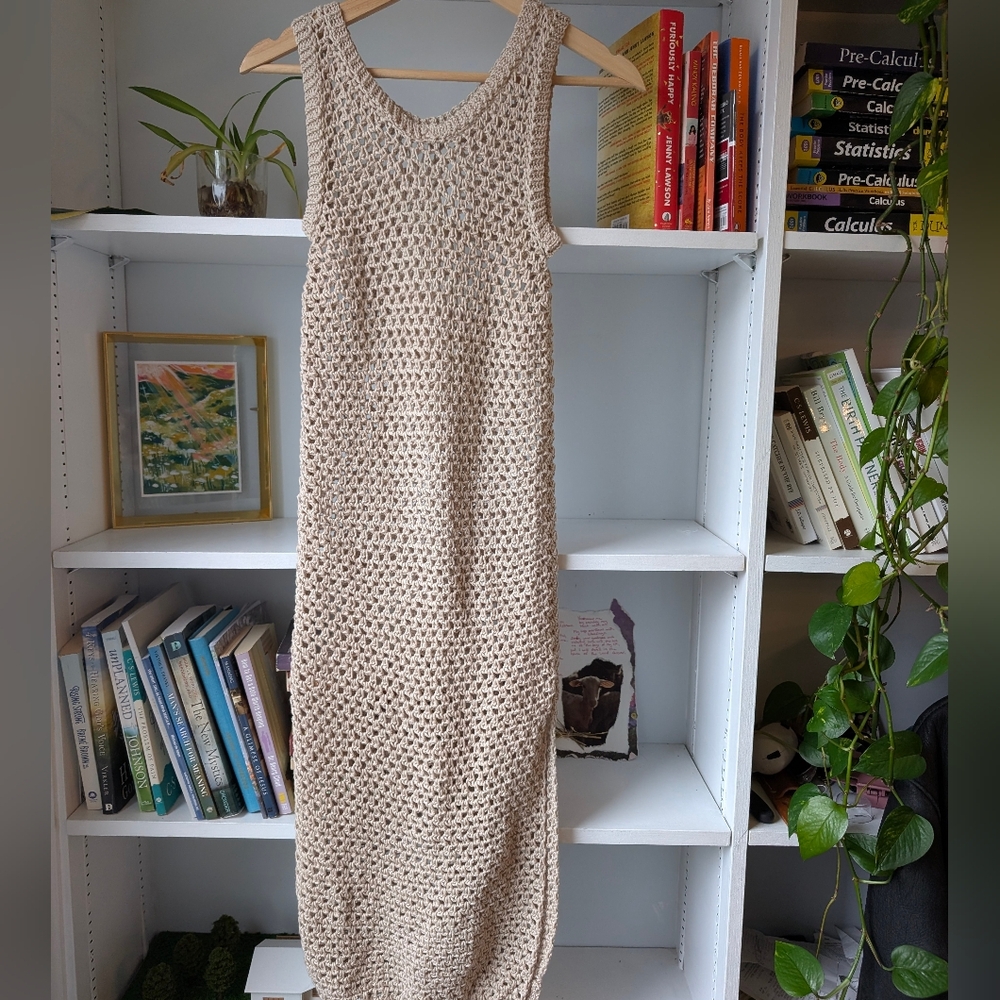 Handmade Women's Crochet Dress Sleeveless Dress XS/S Boho Swim Cover Like New
